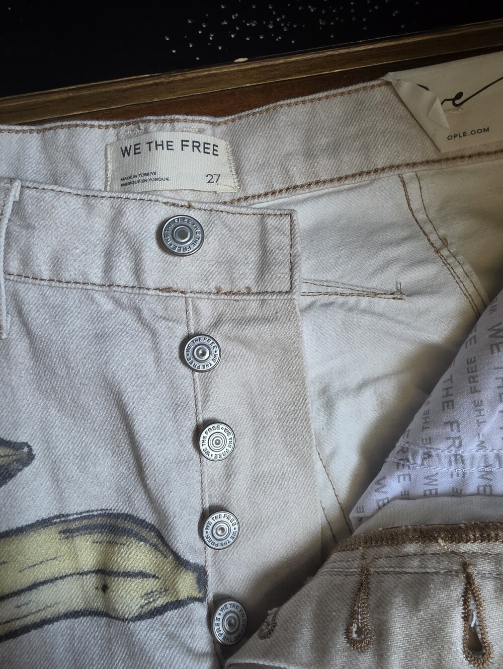 NWT We The Free Printed Good Luck Barrel Jeans in Go Bananas - Picture 14 of 15
